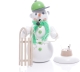 Räucherfigur Räuchermann Schneemann mit Hörnerschlitten grün von ERZIH Ingo Heidenreich, 27 cm,