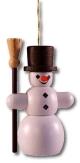 Baumbehang – bunter Schneemann mit Besen und Zylinder, detailreich und handbemalt – H = 7 cm