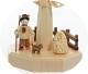 Tischdekoration - Weihnachtssockel Spanbaum mit Förster und Dackel - Ansicht Detail mit
