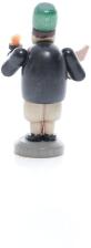 Miniaturfigur -Bergmann mit Fackel und Axt und grünem Hut, Bunt - Ansicht Hinten- Andere passende Figuren sind im Shop