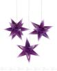 Raumschmuck Mini-Adventssterne violett/weiße Spitzen (3), elektr. Beleuchtung Breite x Höhe x Tiefe 16 cmx16 cmx16 cm