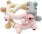 Babyspielzeug – zauberhafte Motorikrassel in 8-Form mit Glocke in rosé und natur – BxHxT 8 x 16,5 x 