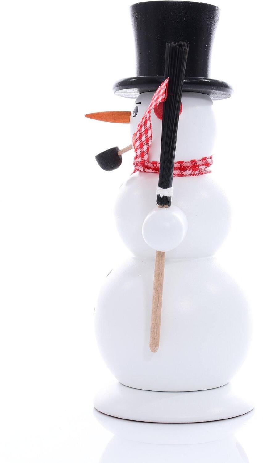 Räucherfigur – charmanter, handgefertigter Räuchermann Schneemann in Weiß – Höhe ca. 13 cm