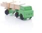 Holzspielzeug - Miniaturfahrzeug Lastenauto mit Langholz Bunt - Ansicht Vorne - Hergestellt im Erzgebirge