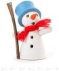 Weihnachtliche Miniatur Schneemann mit blauem Zylinder Breite x Höhe x Tiefe 3,5 cmx5 cmx1,5 cm