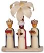 Miniaturfigur Heilige drei Könige auf Sockel mit Palme bunt Höhe=10,5cm