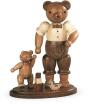 Bärensammelfigur Bärenvater mit spielendem Kind natur klein Höhe 10 cm