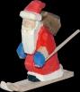 Weihnachtsmann Abfahrtsläufer Baumbehang mini geschnitzt bunt 6cm