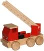 Holzspielzeug Feuerwehr mit Leiter bunt Länge ca. 10 cm