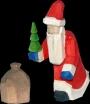 Weihnachtsmann Bescherung Baumbehang mini geschnitzt bunt 6cm