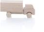 Holzspielzeug - Miniaturfahrzeug Lastenauto mit Planaufbau Natur - Ansicht Rechts ,die kleinen Räder bewegen sich