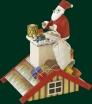 Räuchermann Santa auf dem Dach Höhe= 20cm