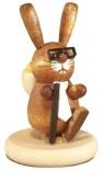 Osterdekoration Osterhase mit Schlips natur BxHxT 3,2x5x3,2cm