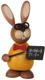 Osterfigur – farbenfroher Hasenlehrer mit Tafel und Zeigestock, stehend – BxHxT ca. 7x12x6,5 cm