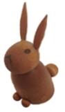 Miniaturfigur – naturbelassener Hase aus Holz, liebevoll handgefertigt – BxHxT = 1 x 3 x 1 cm