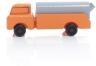 Holzspielzeug - Miniaturfahrzeug Lastenauto Müllauto Bunt - Ansicht Links - Räder drehen sich
