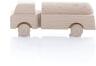 Holzspielzeug - Miniaturfahrzeug Lastenauto Tankauto Natur - Ansicht Links - Räder drehen sich