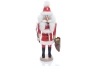 Weihnachtsfigur - Nußknacker Weihnachtsmann Rot mit Geschenkesack und Rute - Ansicht Geöffneten Mund Ansicht