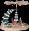 Teelichtpyramide mit Weihnachtsmann farbig